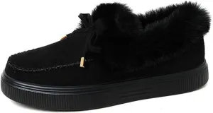 Ladmiple Winter Boots For Women 2024 Fashion Warm Fur Lined Snow Boots Outdoor Short Ankle Booties Slip On Loafers Shoes