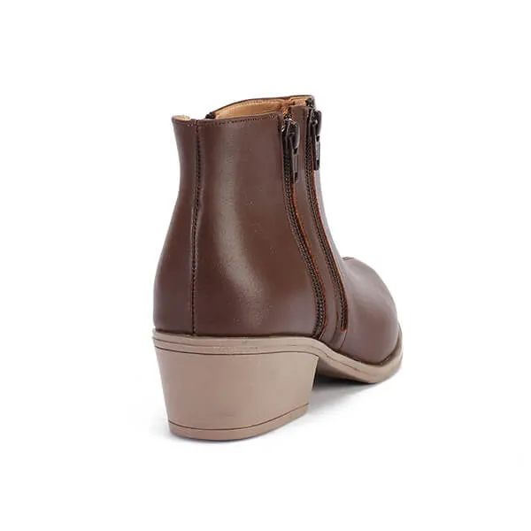 Leather Ankle Boots with Double Zippers
