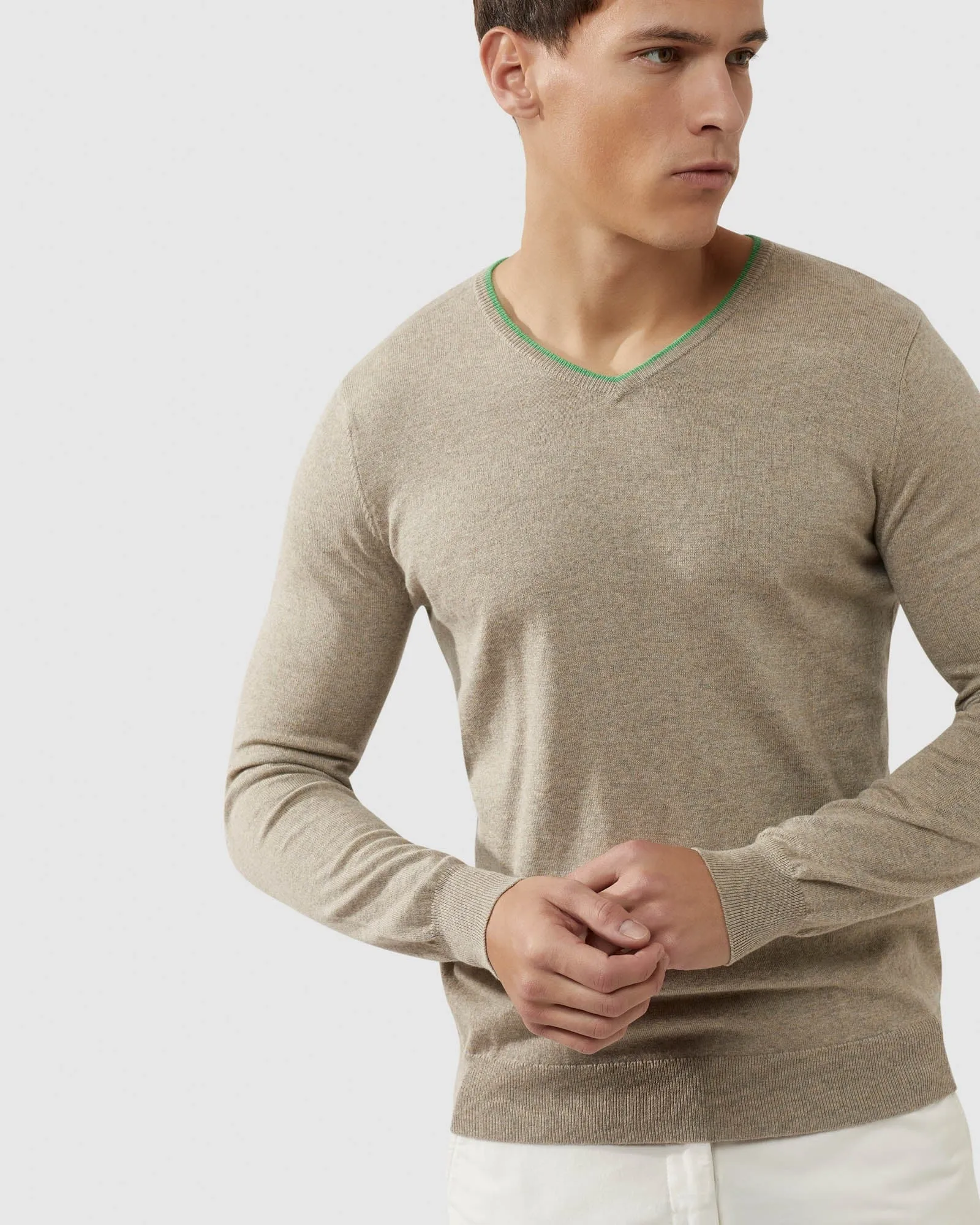 Lenny V Neck Cashmere Blend Pullovr