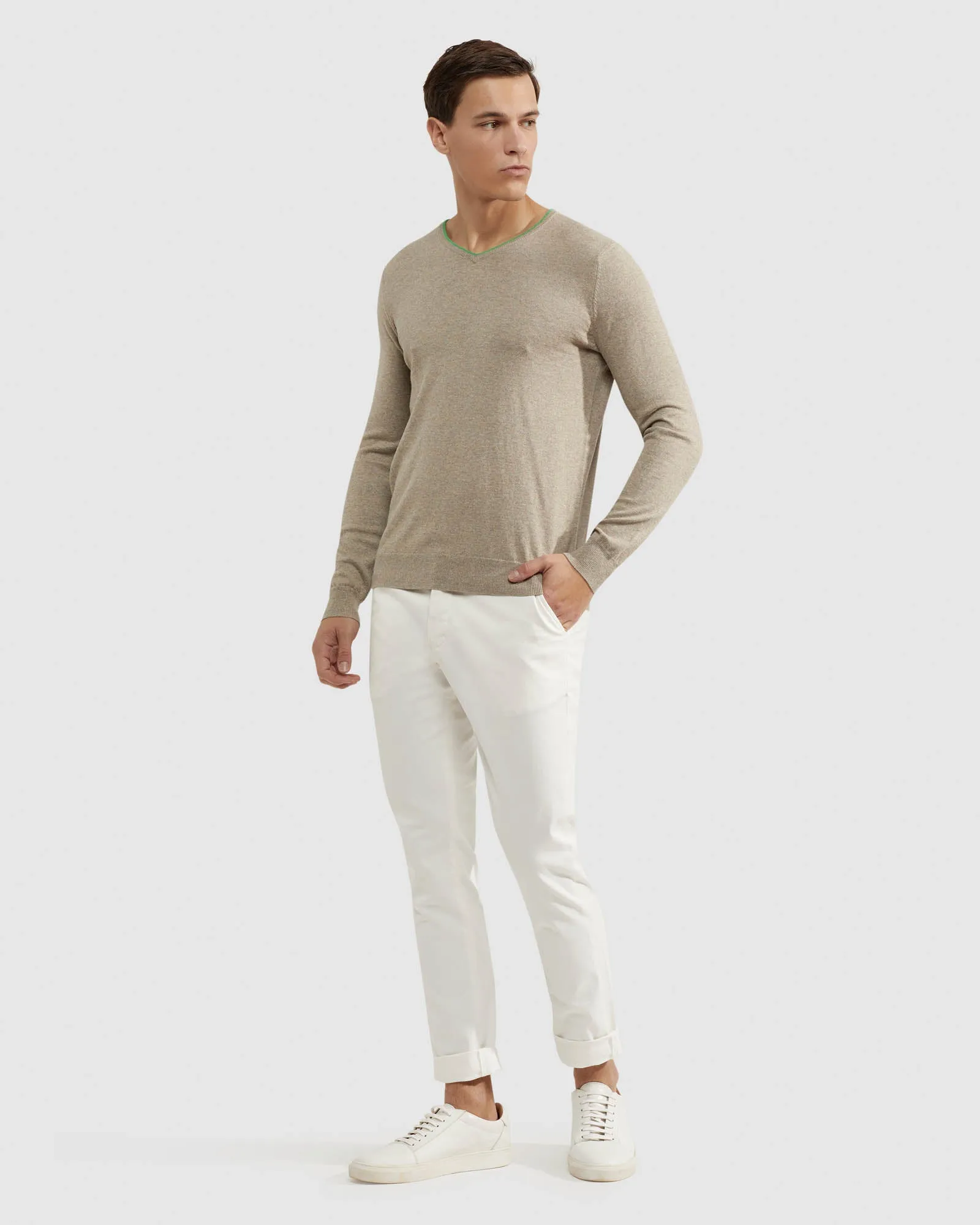 Lenny V Neck Cashmere Blend Pullovr