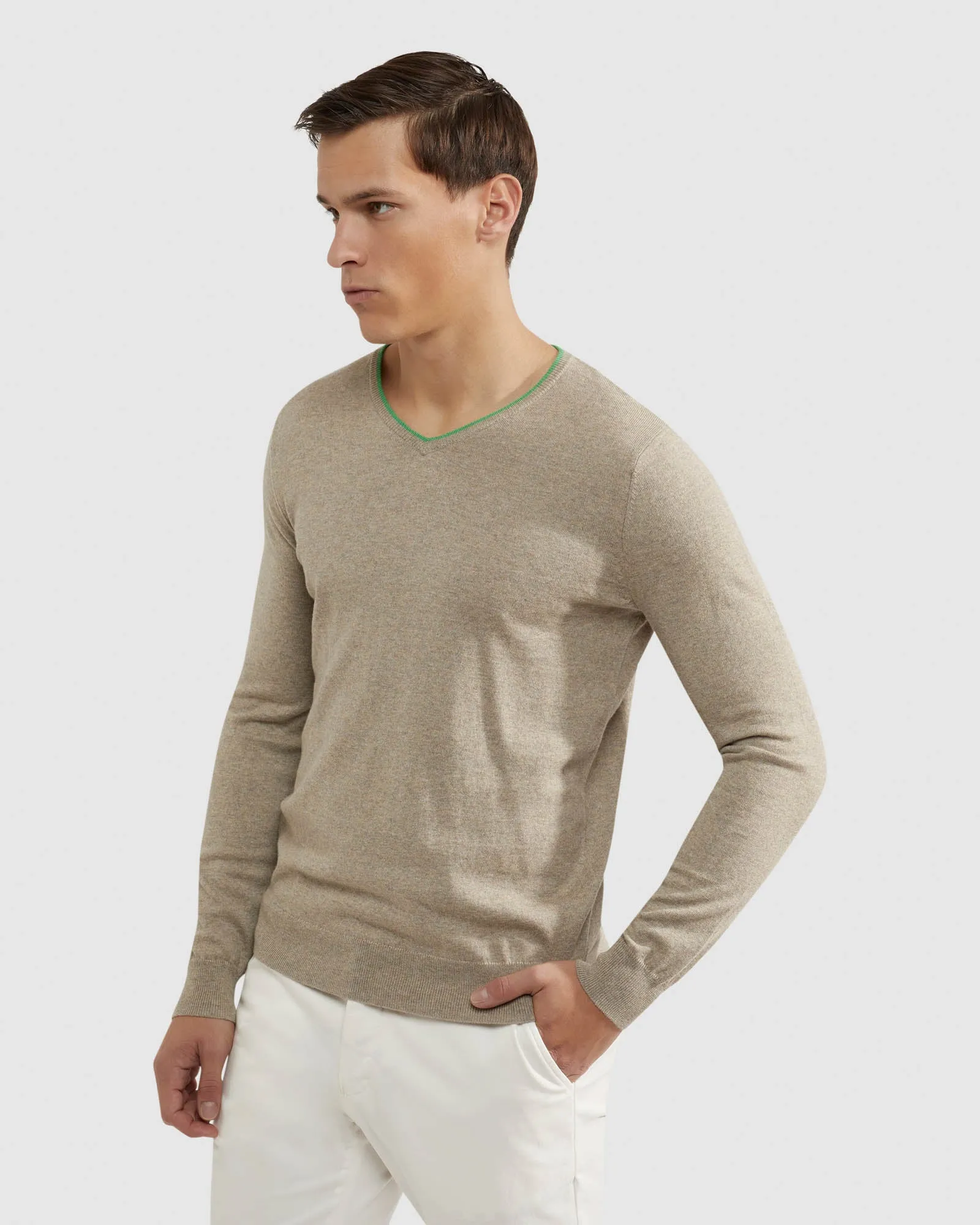 Lenny V Neck Cashmere Blend Pullovr