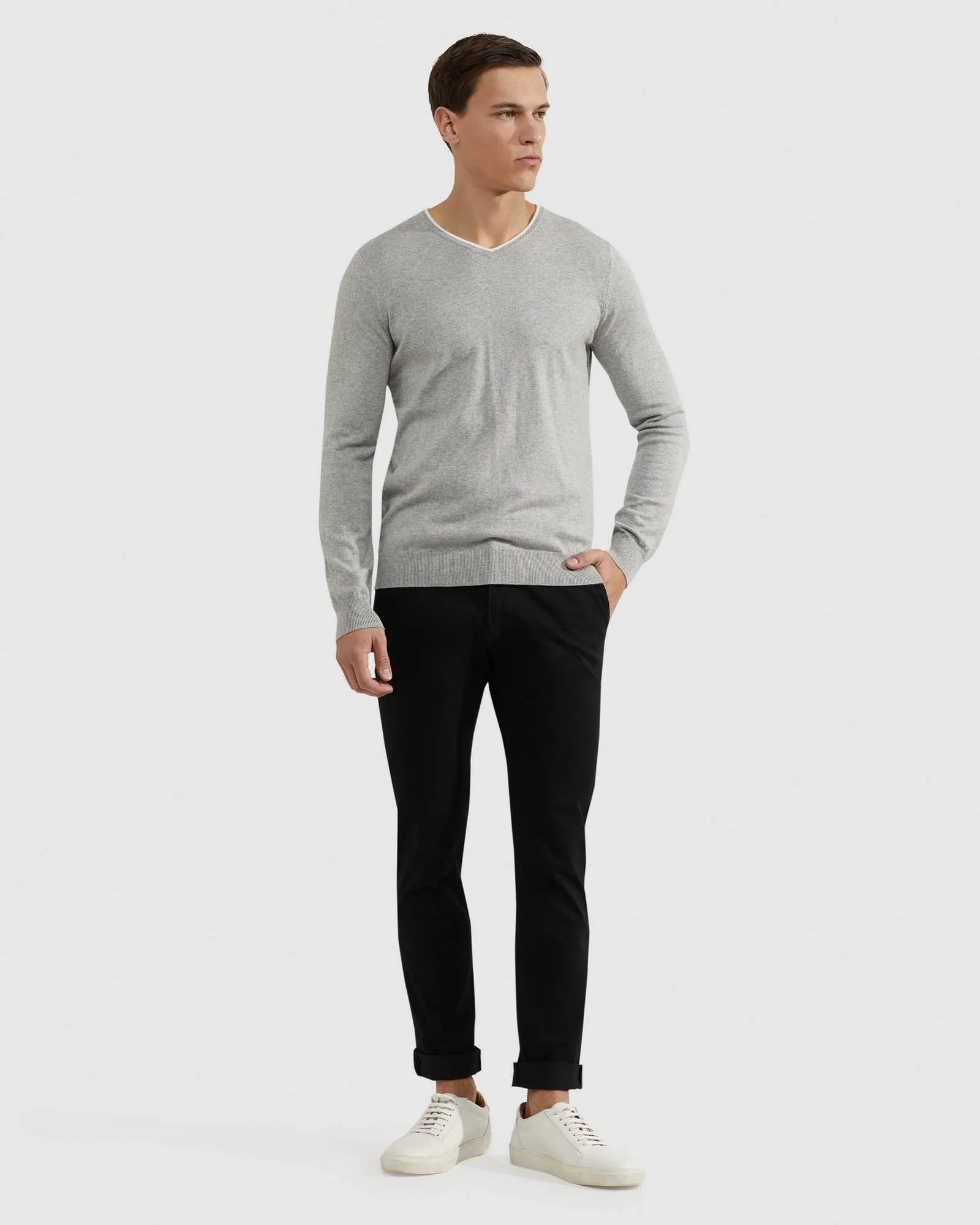 Lenny V Neck Cashmere Blend Pullovr