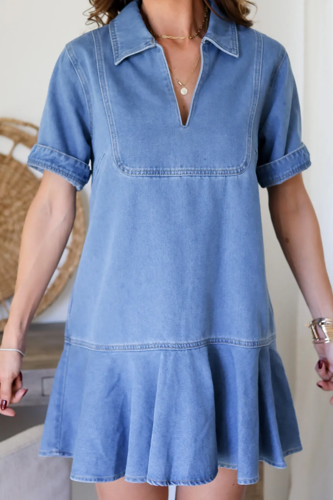 Lila Denim Mini Dress