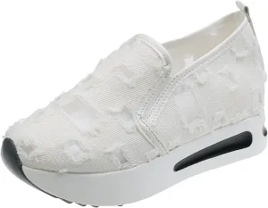 Loafers for Women Comfort Dressy Embroidery Floral Mesh Air Comfort Chunky Sole Hidden High Heels Breathable Walking Work Shoes with Arch Support 2025