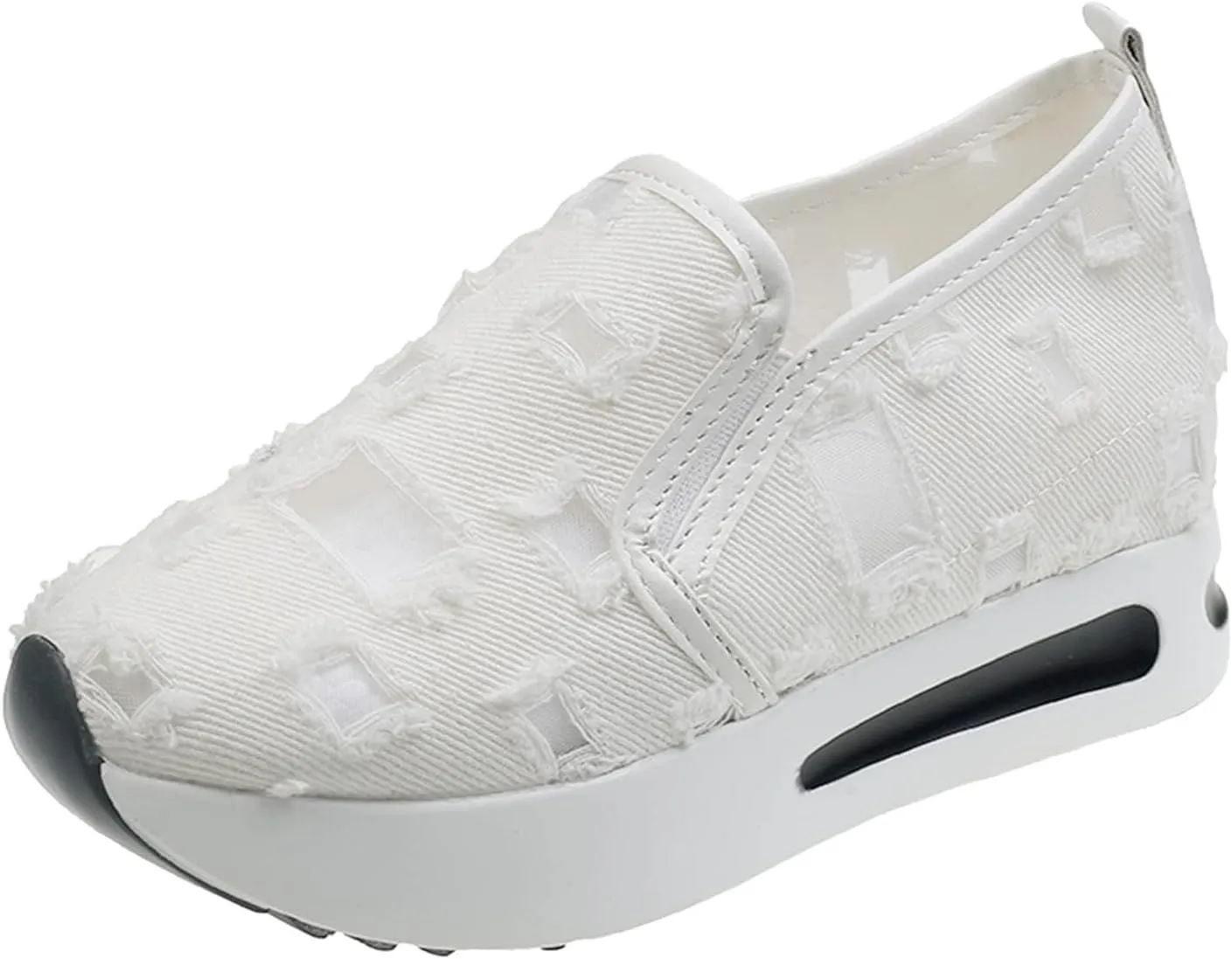Loafers for Women Comfort Dressy Embroidery Floral Mesh Air Comfort Chunky Sole Hidden High Heels Breathable Walking Work Shoes with Arch Support 2025