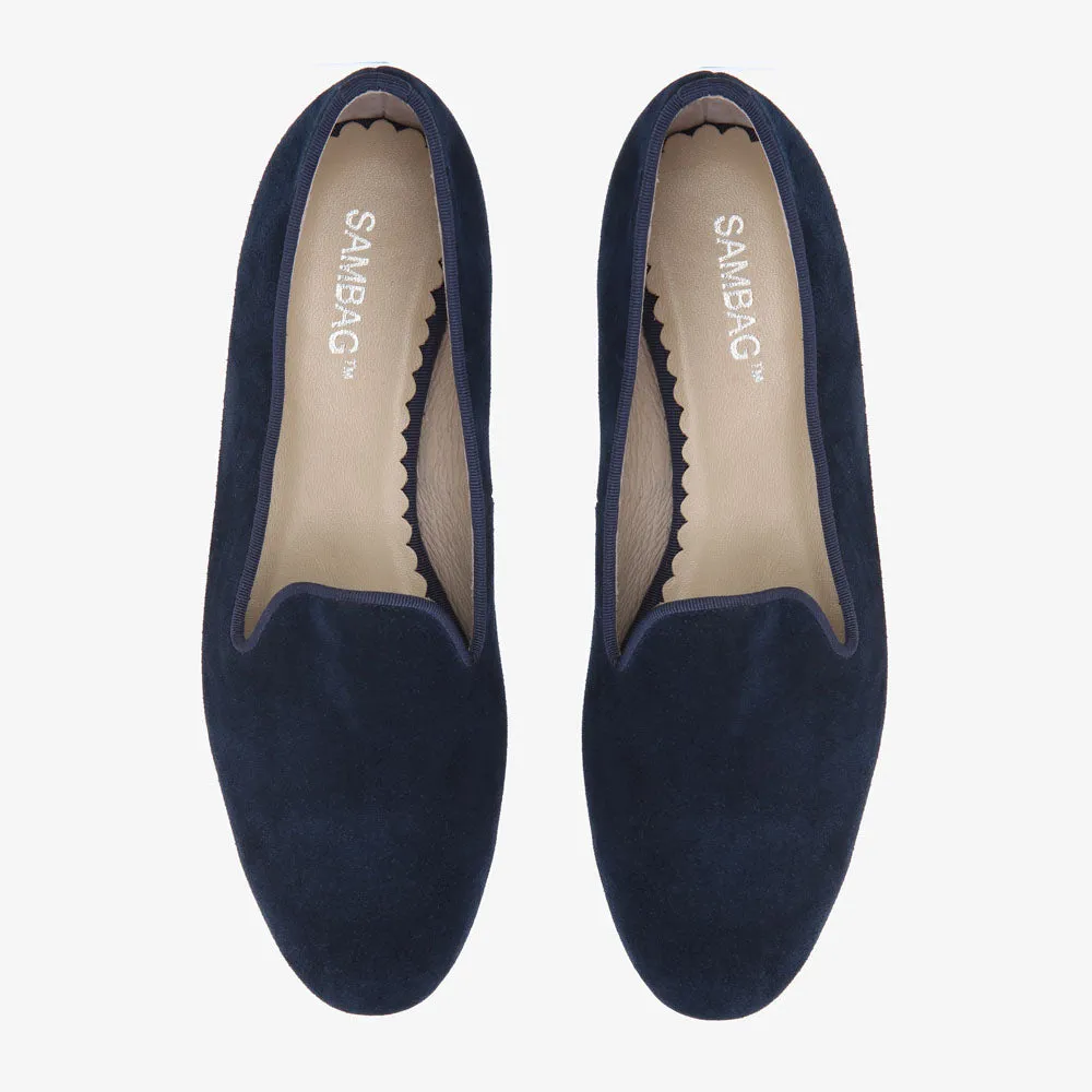 Lola Navy Suede Loafer