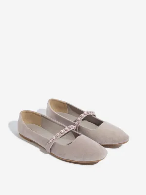 LUNA BLU Purple Faux-Suede Pearlescent Mary Jane Shoes