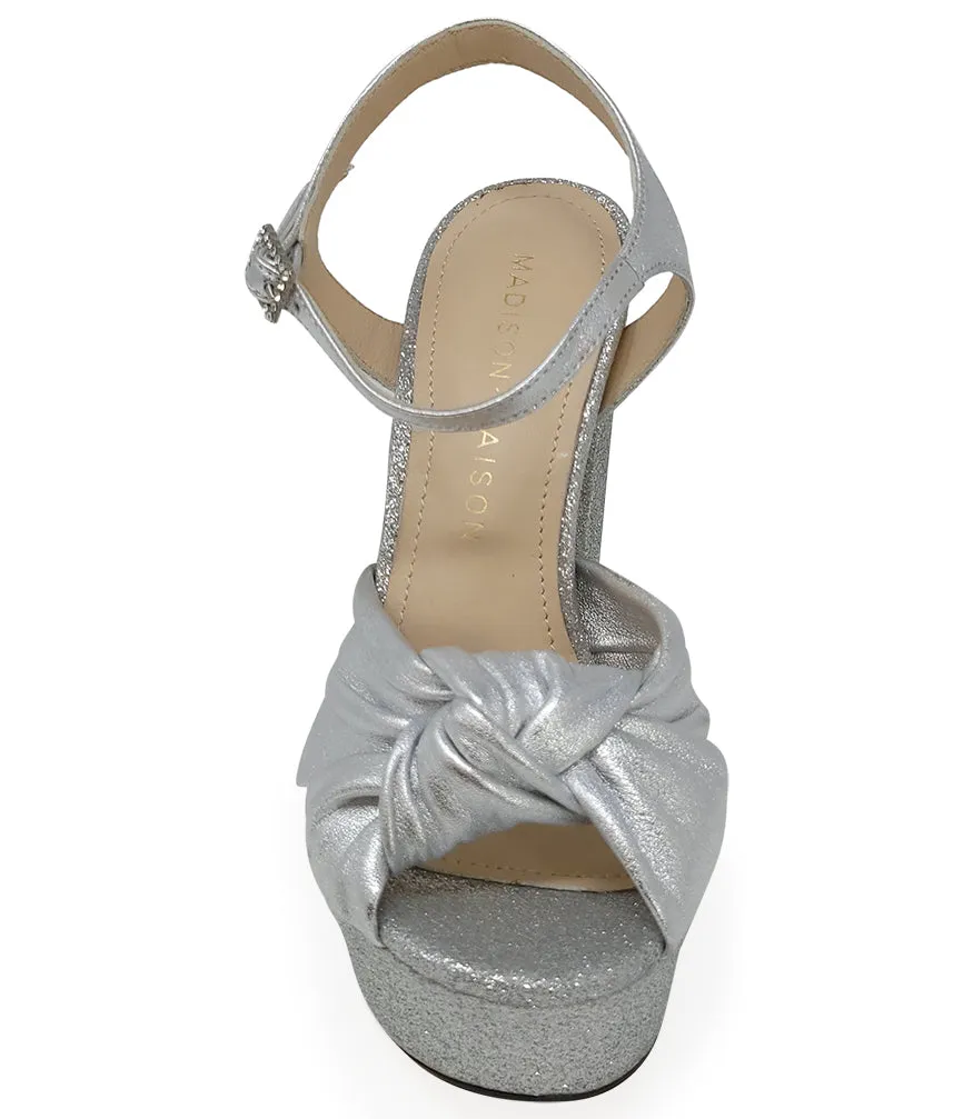 Marilu Silver Glitter Platform Heel