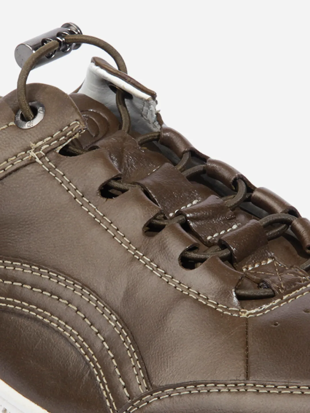 Men Olive Leather Sneaker (ID3090)