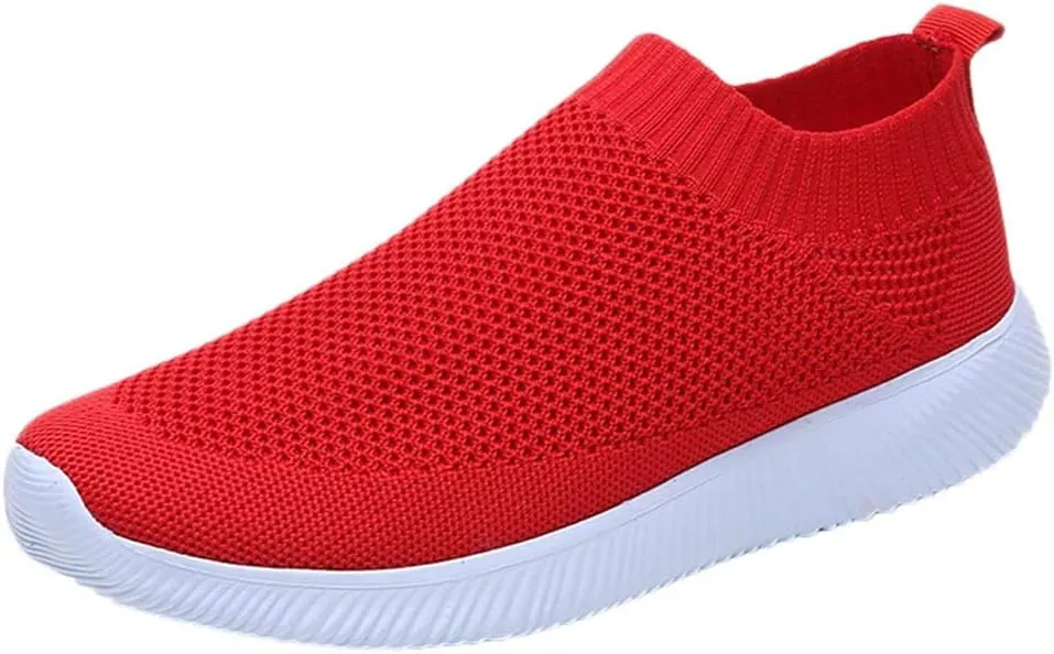 Men Slip on Casual Trainers Walking Shoes Breathable Slip-on Lightweight Comfortable Tennis Mesh Sneaker
