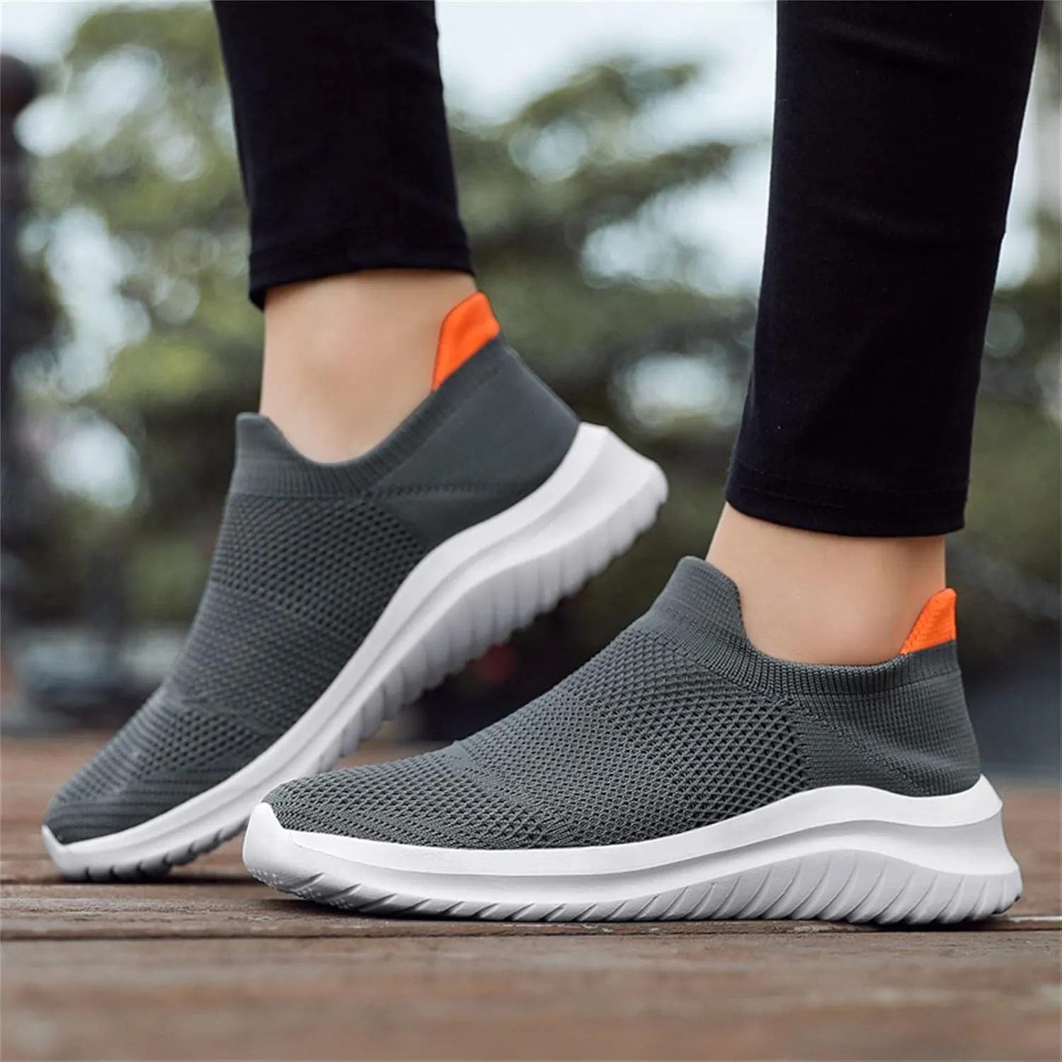 Men Slip on Casual Trainers Walking Shoes Breathable Slip-on Lightweight Comfortable Work Travel Tennis Mesh Sneaker