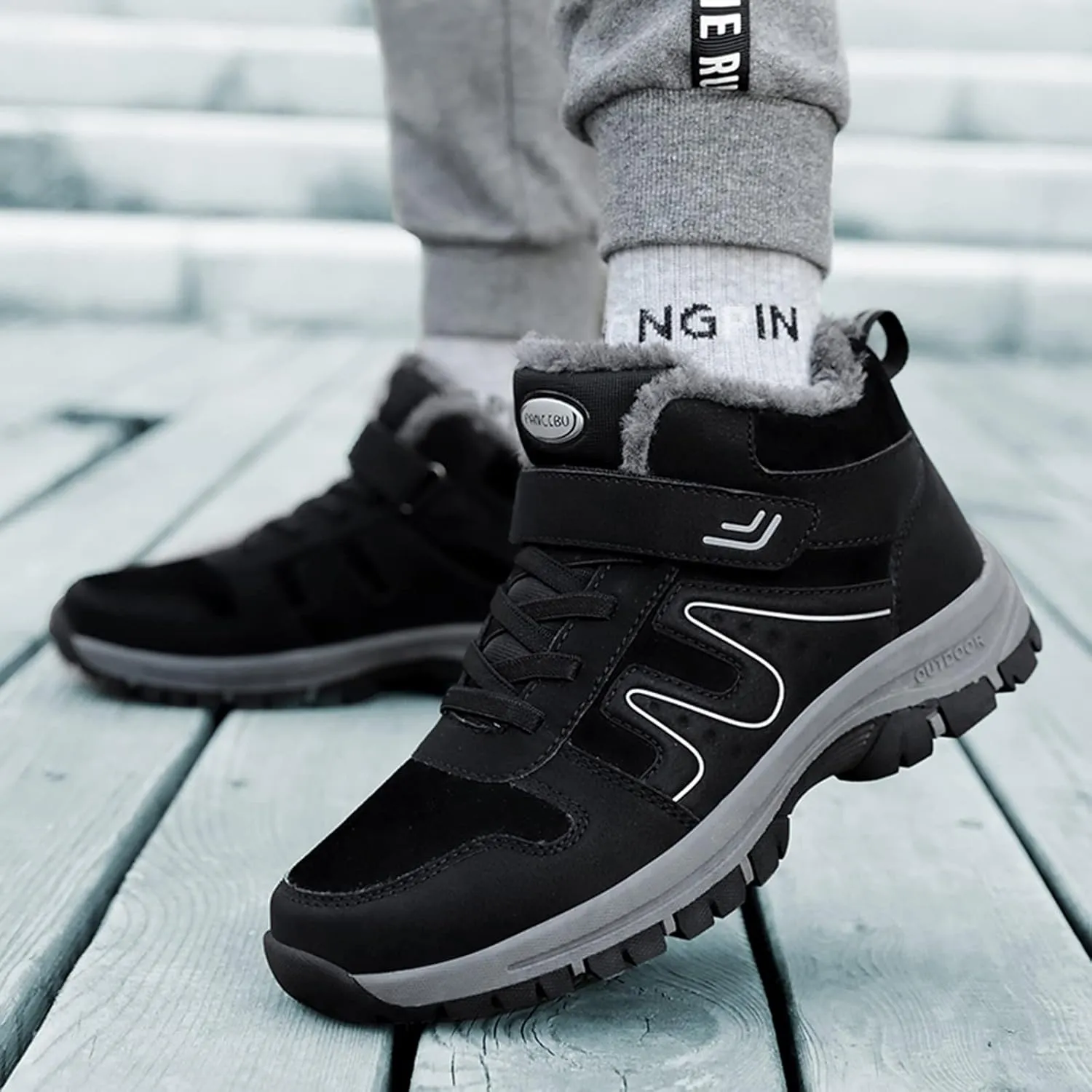 Men Work Boots Non Steel Toe Hiking Sneakers Warm Ankle Womens Safety Toe Shoes Wide Width Platform Sneakers Lightweight Safety Hike Grounded Footwear