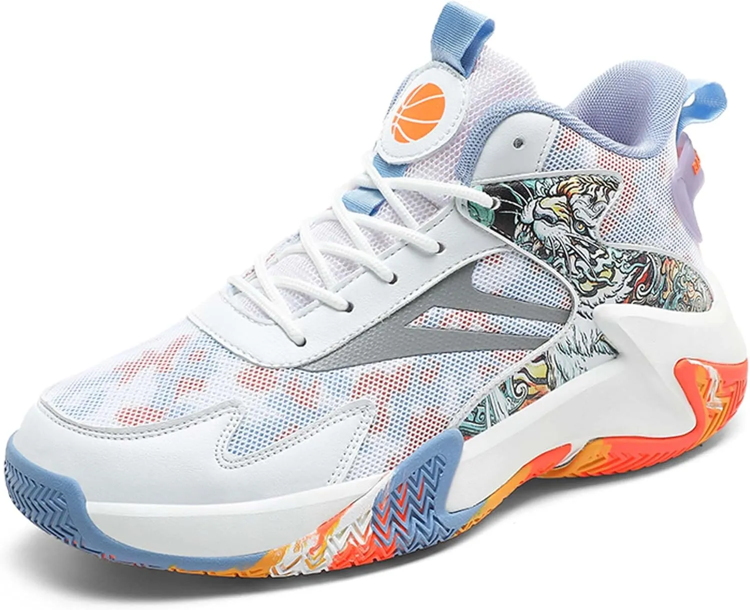 Men's Basketball Shoes High Top Sneakers Fashion Comfortable Street Casual Walking Shoes Non-Slip Training Running Shoes Breathable Fitness Sports Tennis Shoes