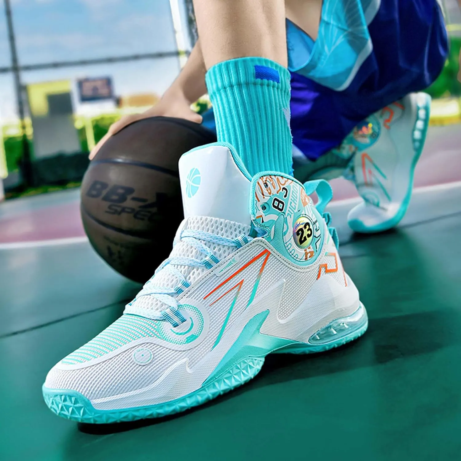 Men's Basketball Shoes,Air Cushioned Sole Provides Adequate CushioningArch Support High Top Basketball Shoes,Daily Training Shoes,Combat Basketball Shoes,Indoor and Outdoor Basketball Shoes