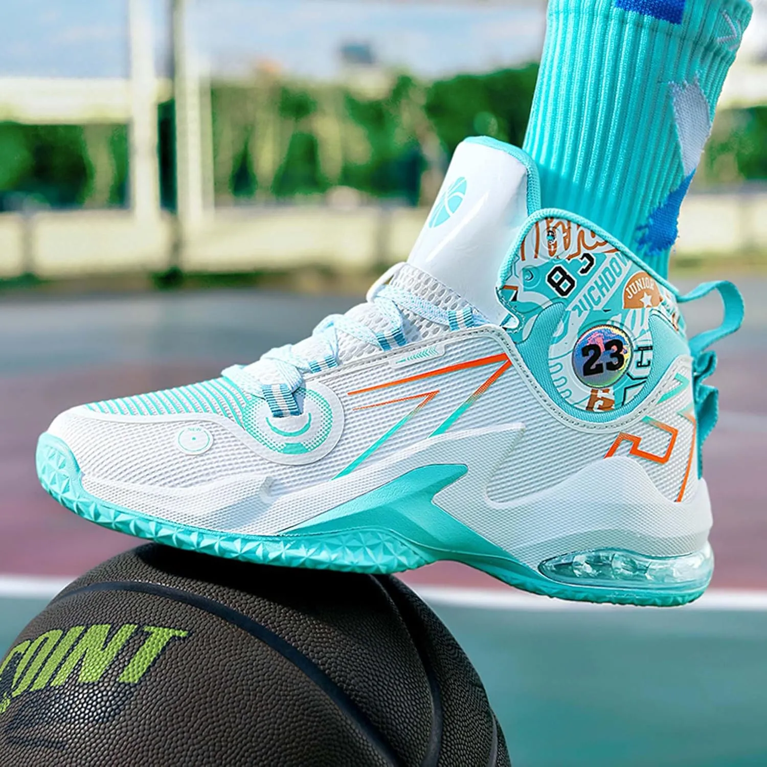 Men's Basketball Shoes,Air Cushioned Sole Provides Adequate CushioningArch Support High Top Basketball Shoes,Daily Training Shoes,Combat Basketball Shoes,Indoor and Outdoor Basketball Shoes