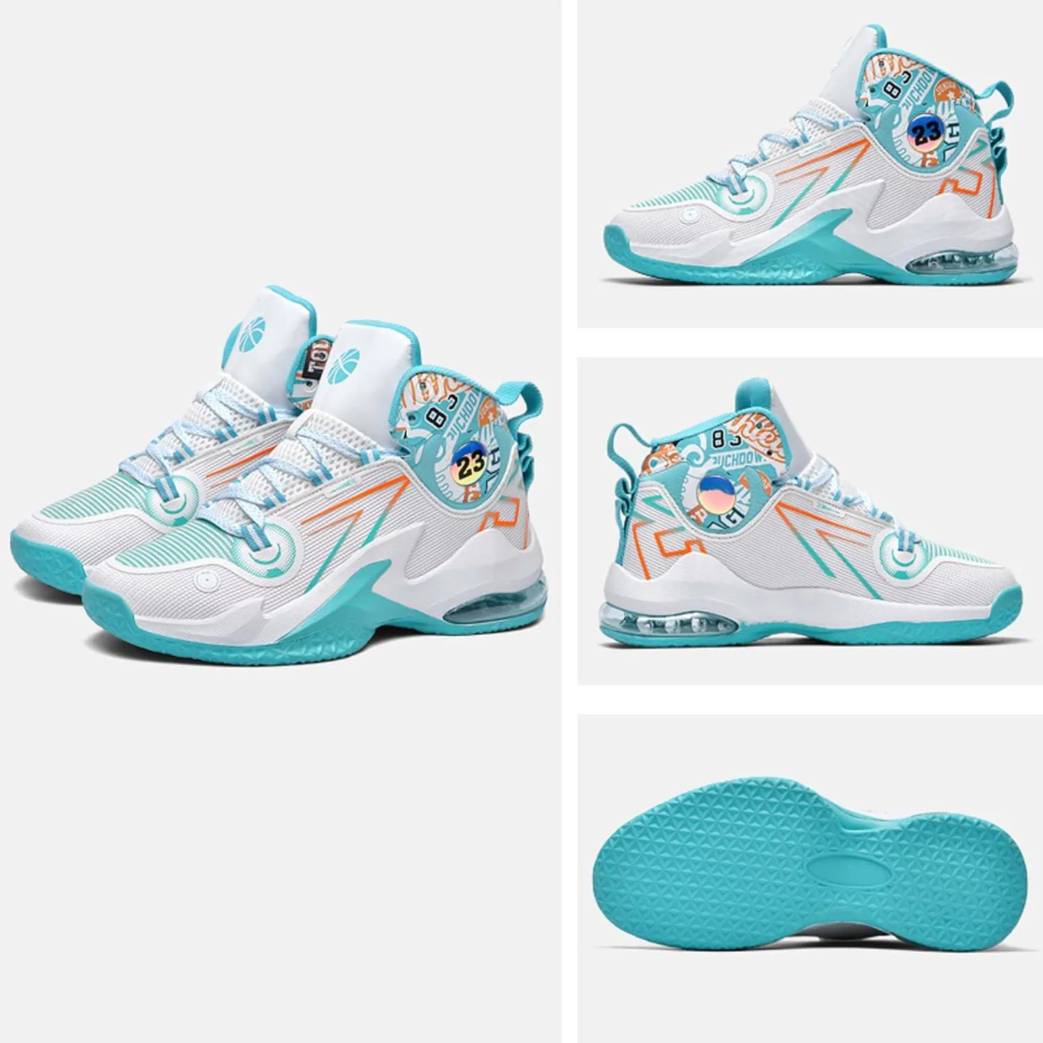 Men's Basketball Shoes,Air Cushioned Sole Provides Adequate CushioningArch Support High Top Basketball Shoes,Daily Training Shoes,Combat Basketball Shoes,Indoor and Outdoor Basketball Shoes