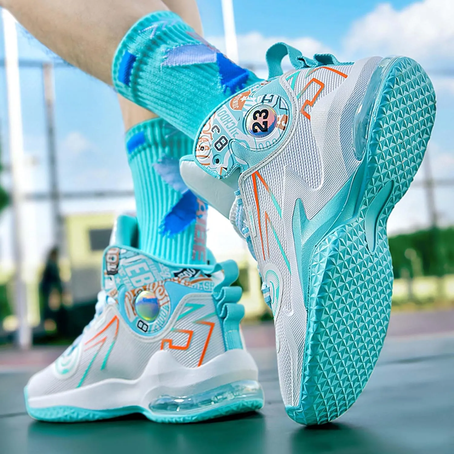 Men's Basketball Shoes,Air Cushioned Sole Provides Adequate CushioningArch Support High Top Basketball Shoes,Daily Training Shoes,Combat Basketball Shoes,Indoor and Outdoor Basketball Shoes