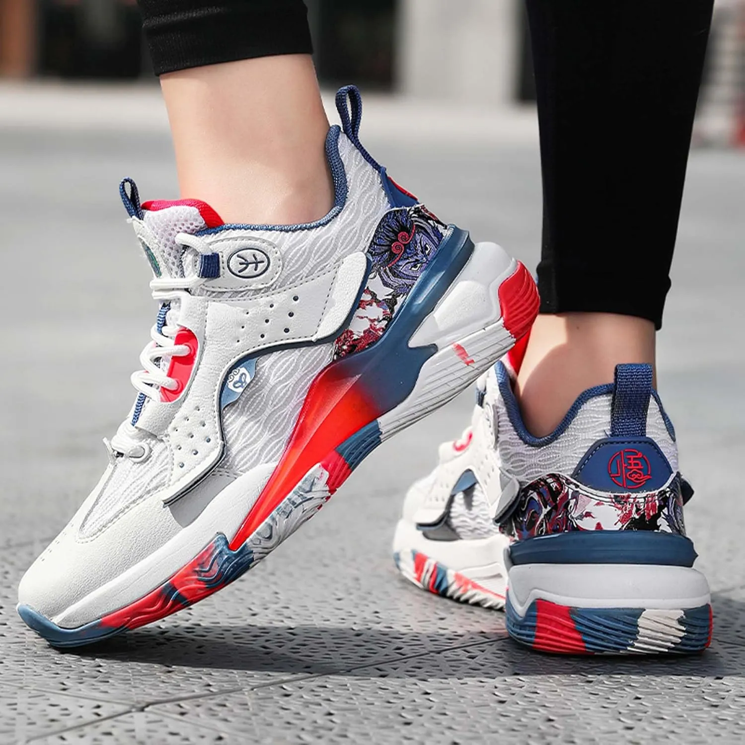 Mens Fashion Basketball Shoes Men's and Women's Non-Slip Casual Sneakers Women's Shock Absorption Lightweight Running Shoes