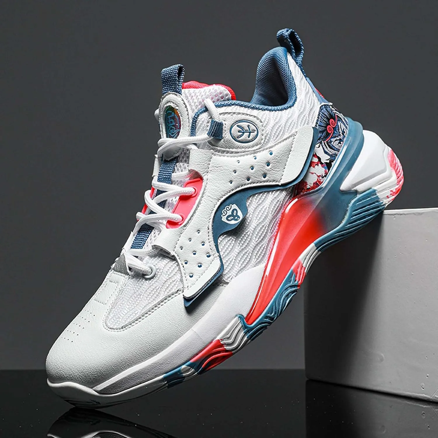 Mens Fashion Basketball Shoes Men's and Women's Non-Slip Casual Sneakers Women's Shock Absorption Lightweight Running Shoes