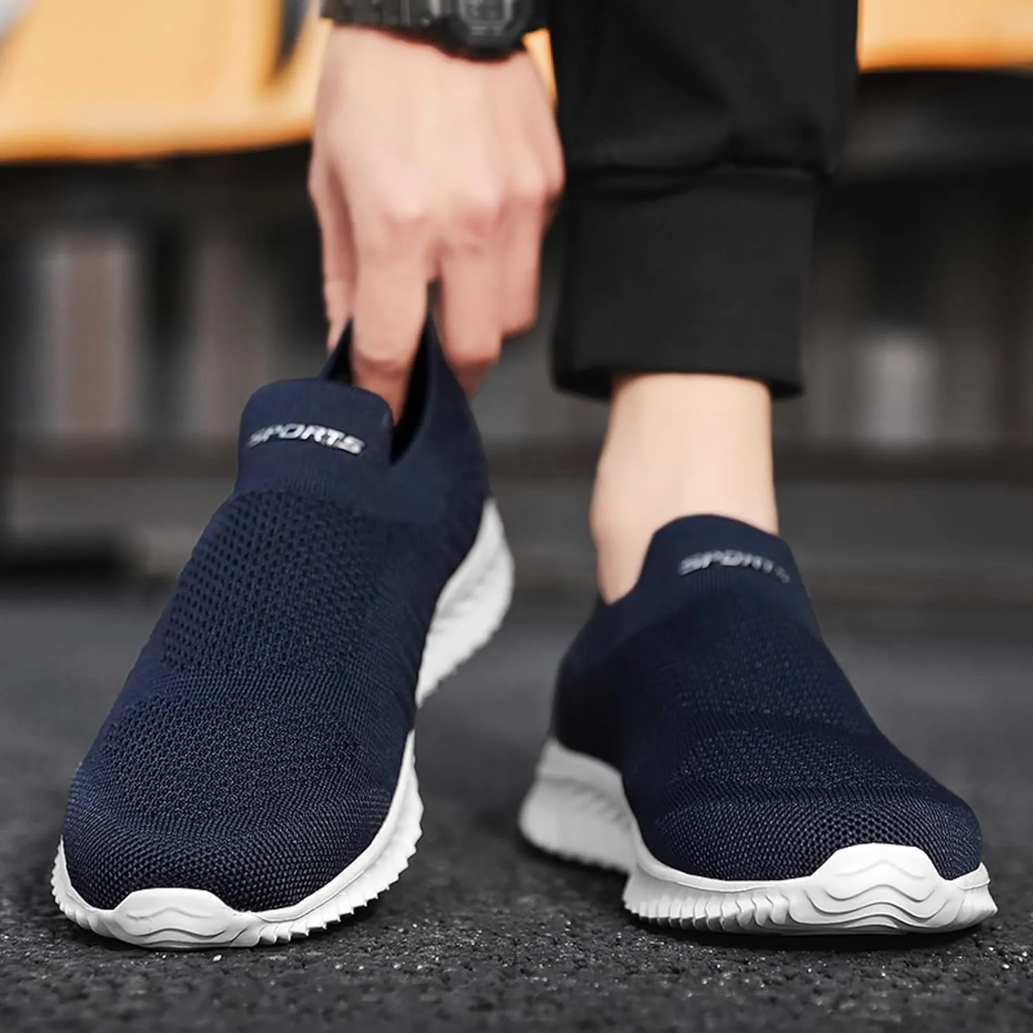 Men's Fashion Sneakers Mens Slip on Shoes Walking Shoe for Men Tennis Shoe for Men Running Trail Sport Sneaker