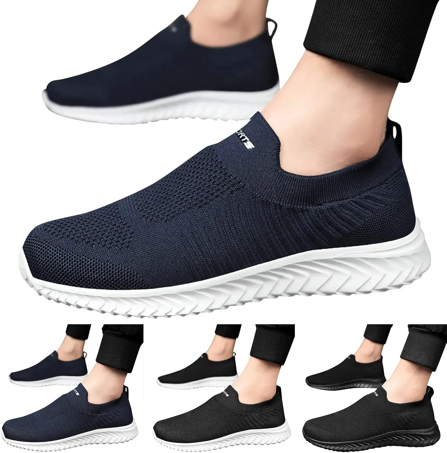Men's Fashion Sneakers Mens Slip on Shoes Walking Shoe for Men Tennis Shoe for Men Running Trail Sport Sneaker