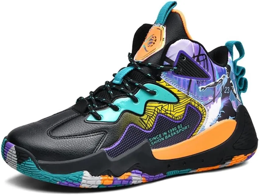 Men's High Top Basketball Shoes Fashion Running Sneakers Non Slip Training Athletic Shoes