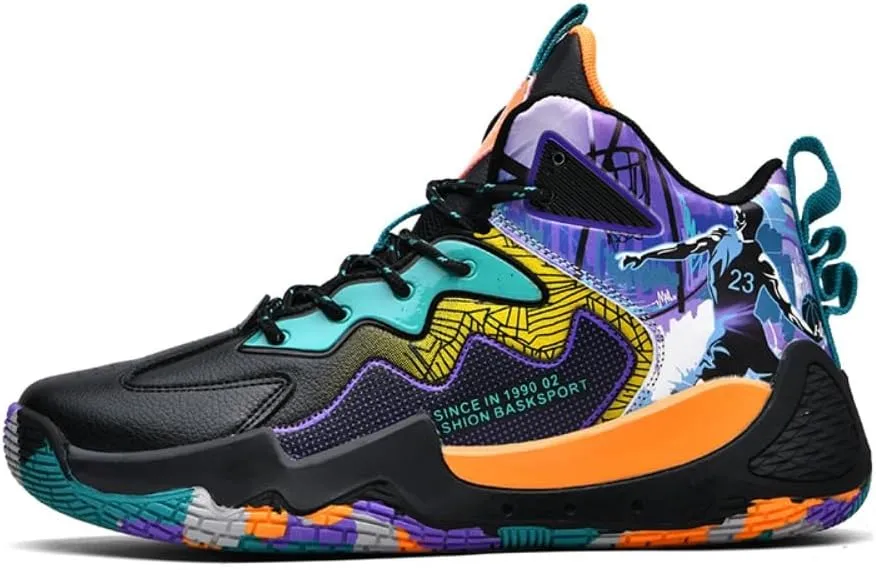 Men's High Top Basketball Shoes Fashion Running Sneakers Non Slip Training Athletic Shoes