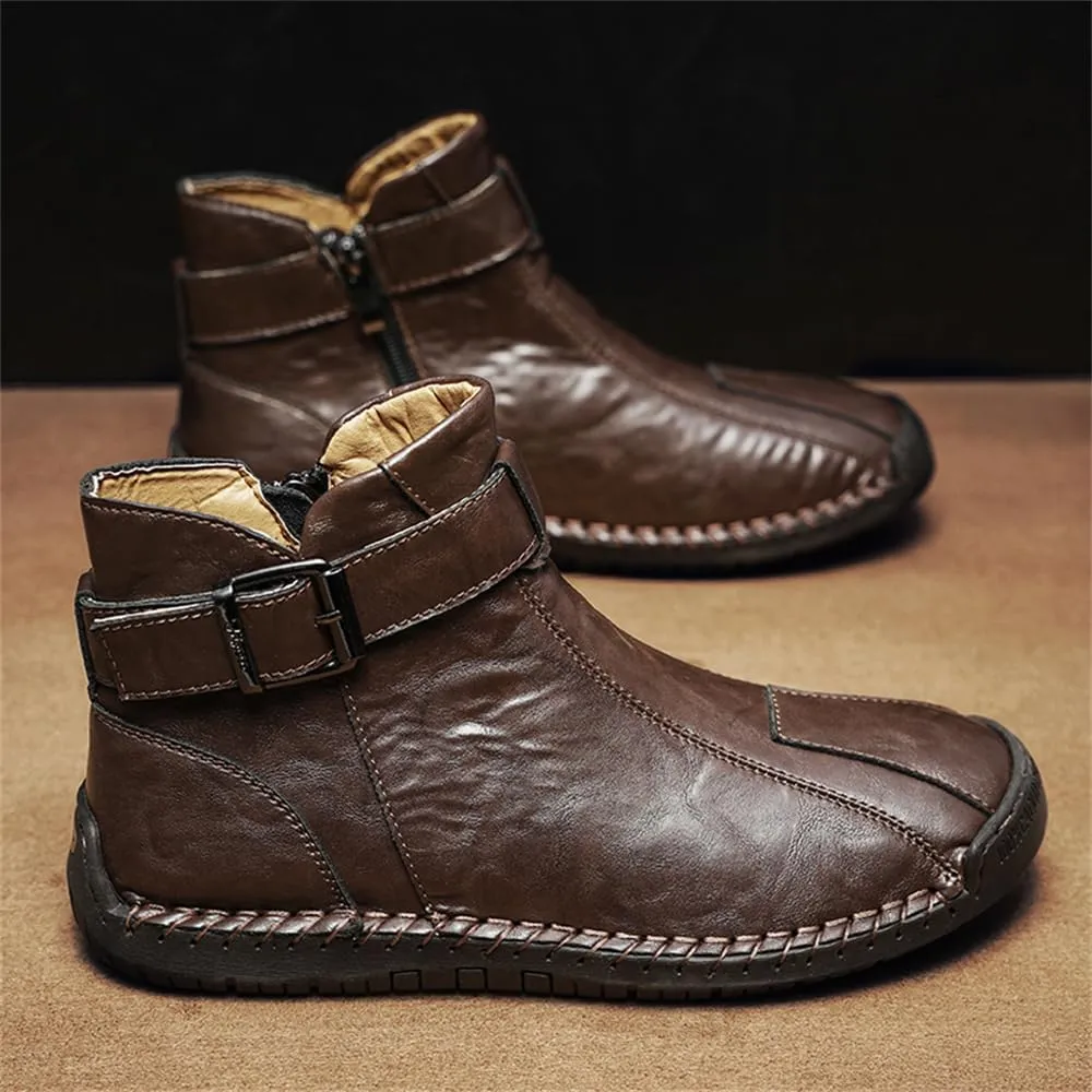 Men's Hiking Boots Waterproof Anti-slip Warm Casual Chukka Boots for Men Men's Fur-Lined Ankle Boots