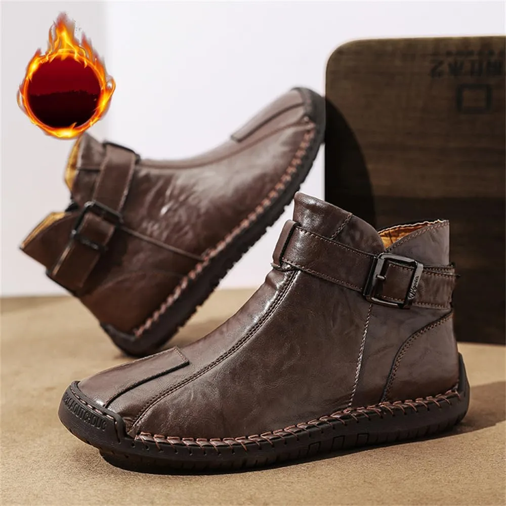 Men's Hiking Boots Waterproof Anti-slip Warm Casual Chukka Boots for Men Men's Fur-Lined Ankle Boots