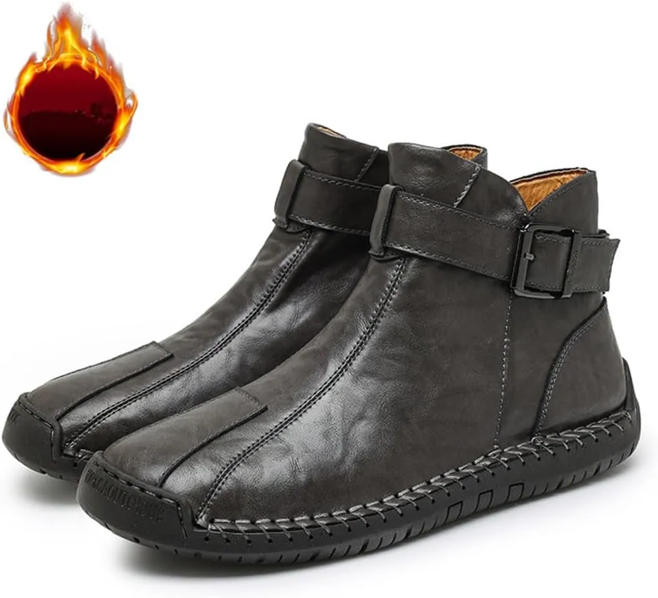 Men's Hiking Boots Waterproof Anti-slip Warm Casual Chukka Boots for Men Men's Fur-Lined Ankle Boots