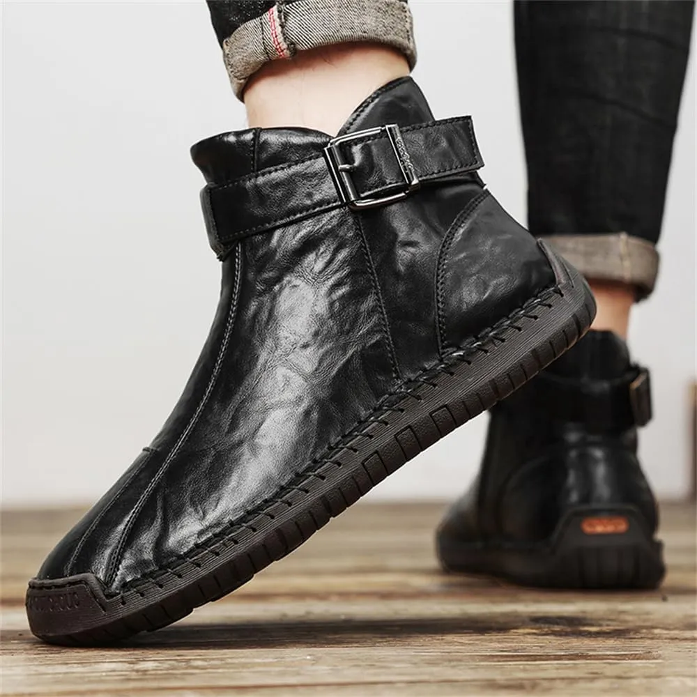 Men's Hiking Boots Waterproof Anti-slip Warm Casual Chukka Boots for Men Men's Fur-Lined Ankle Boots