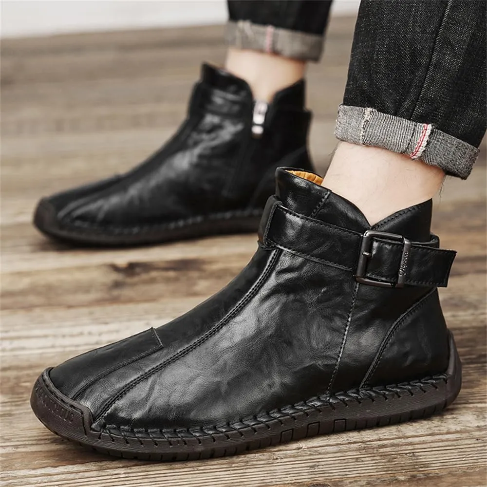 Men's Hiking Boots Waterproof Anti-slip Warm Casual Chukka Boots for Men Men's Fur-Lined Ankle Boots