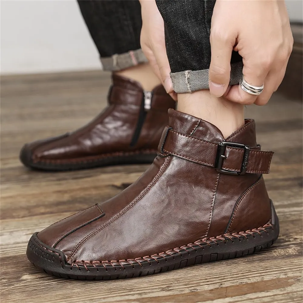 Men's Hiking Boots Waterproof Anti-slip Warm Casual Chukka Boots for Men Men's Fur-Lined Ankle Boots