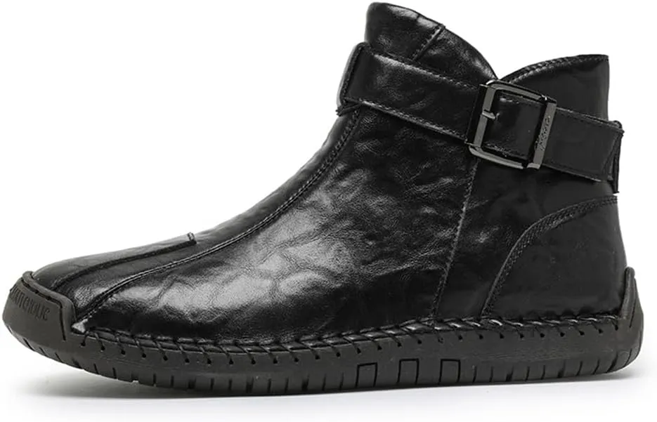 Men's Hiking Boots Waterproof Anti-slip Warm Casual Chukka Boots for Men Men's Fur-Lined Ankle Boots