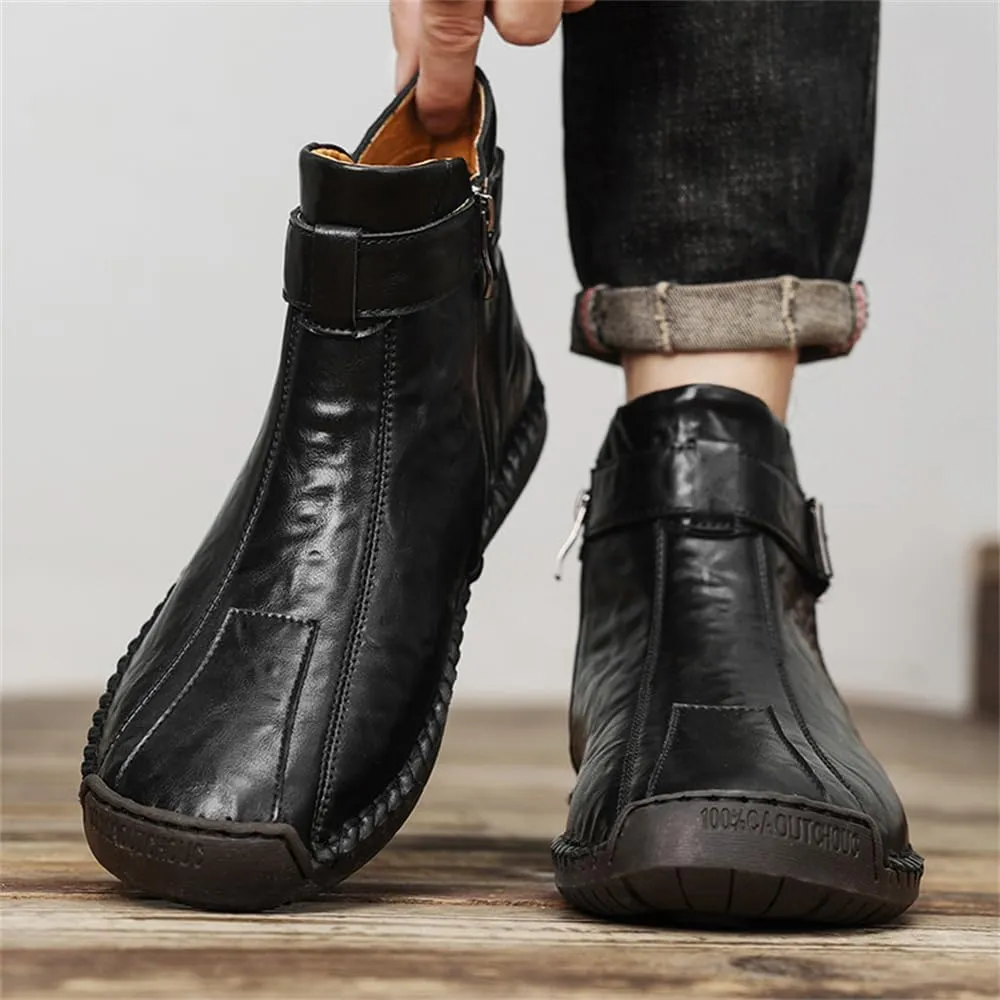 Men's Hiking Boots Waterproof Anti-slip Warm Casual Chukka Boots for Men Men's Fur-Lined Ankle Boots