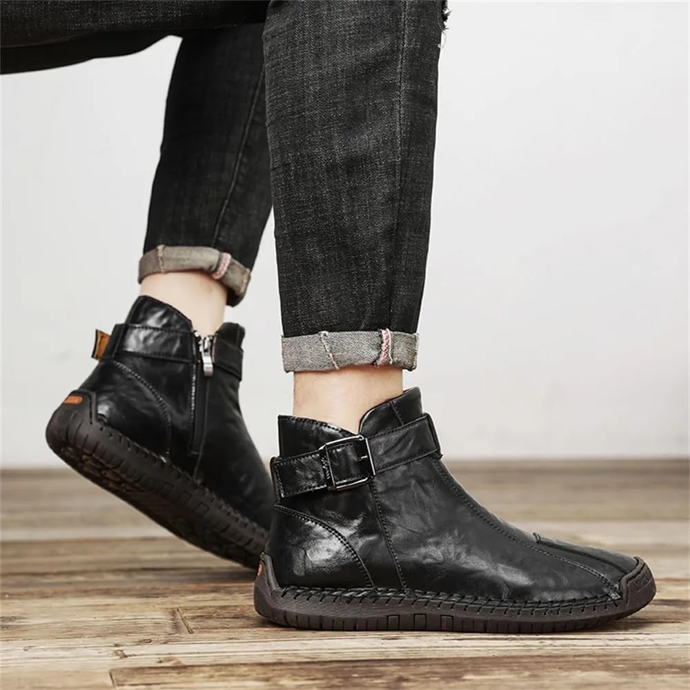 Men's Hiking Boots Waterproof Anti-slip Warm Casual Chukka Boots for Men Men's Fur-Lined Ankle Boots