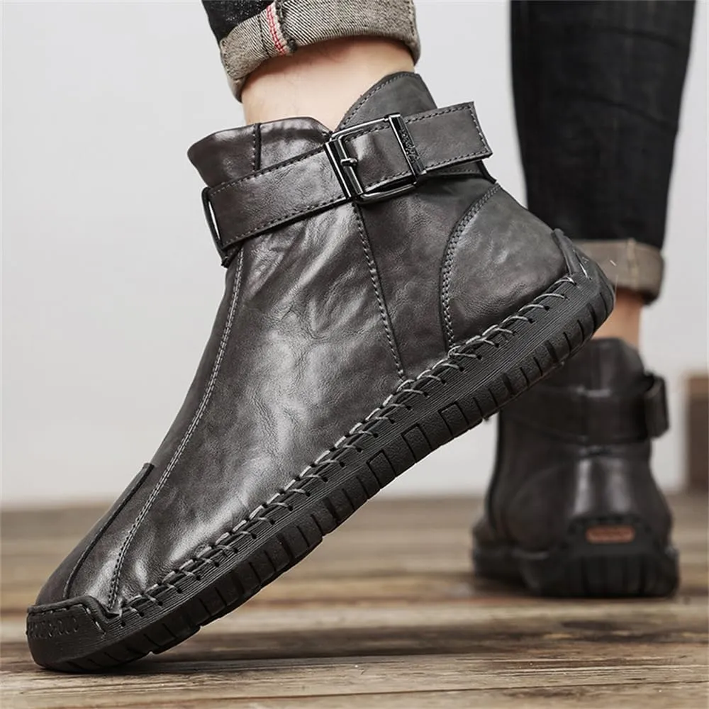 Men's Hiking Boots Waterproof Anti-slip Warm Casual Chukka Boots for Men Men's Fur-Lined Ankle Boots