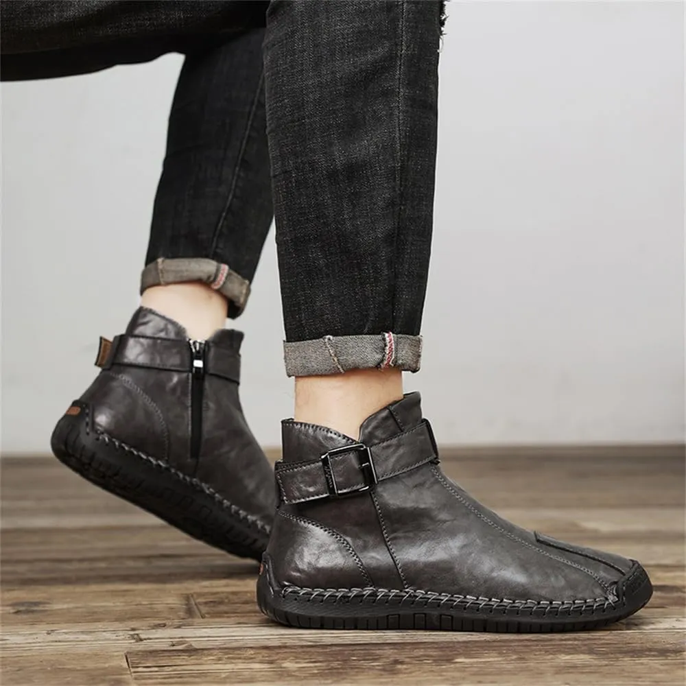 Men's Hiking Boots Waterproof Anti-slip Warm Casual Chukka Boots for Men Men's Fur-Lined Ankle Boots