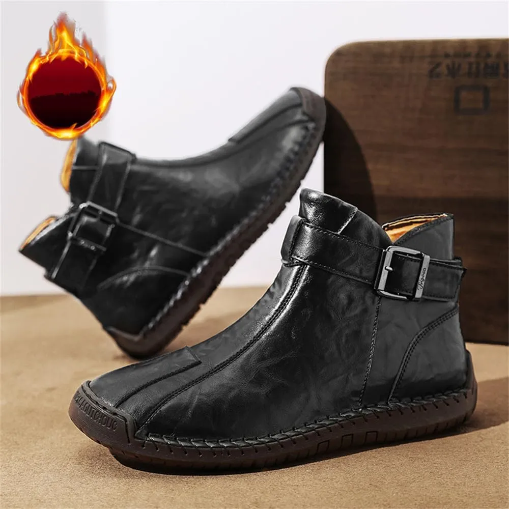 Men's Hiking Boots Waterproof Anti-slip Warm Casual Chukka Boots for Men Men's Fur-Lined Ankle Boots