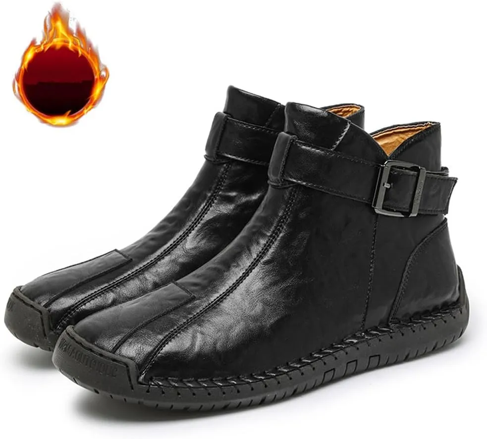 Men's Hiking Boots Waterproof Anti-slip Warm Casual Chukka Boots for Men Men's Fur-Lined Ankle Boots