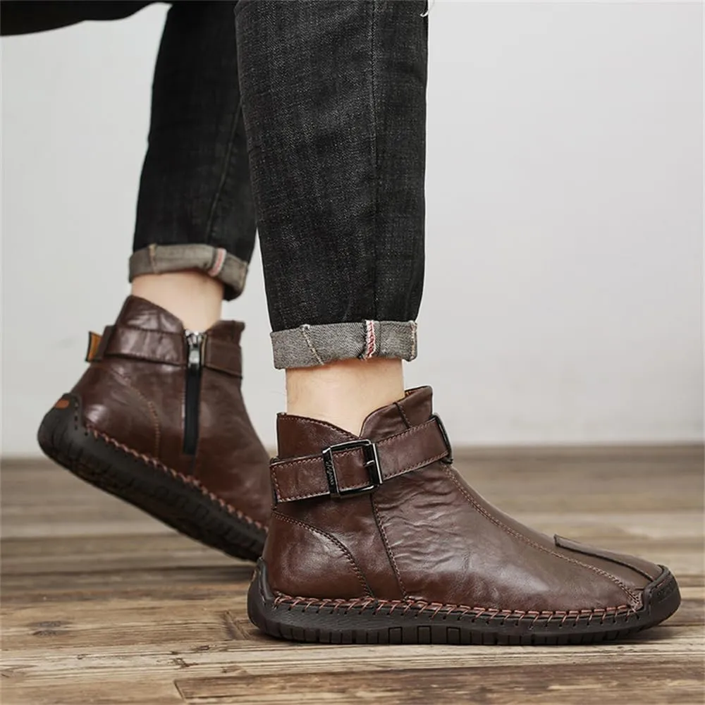 Men's Hiking Boots Waterproof Anti-slip Warm Casual Chukka Boots for Men Men's Fur-Lined Ankle Boots