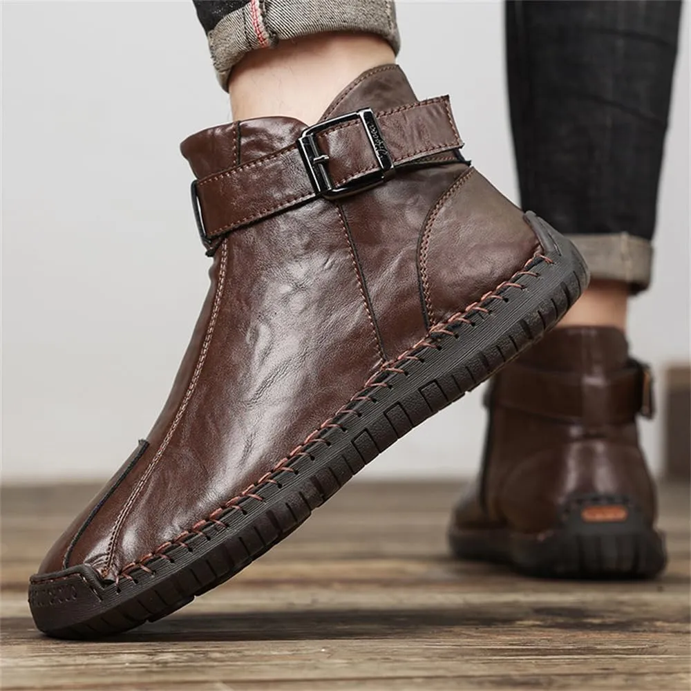 Men's Hiking Boots Waterproof Anti-slip Warm Casual Chukka Boots for Men Men's Fur-Lined Ankle Boots