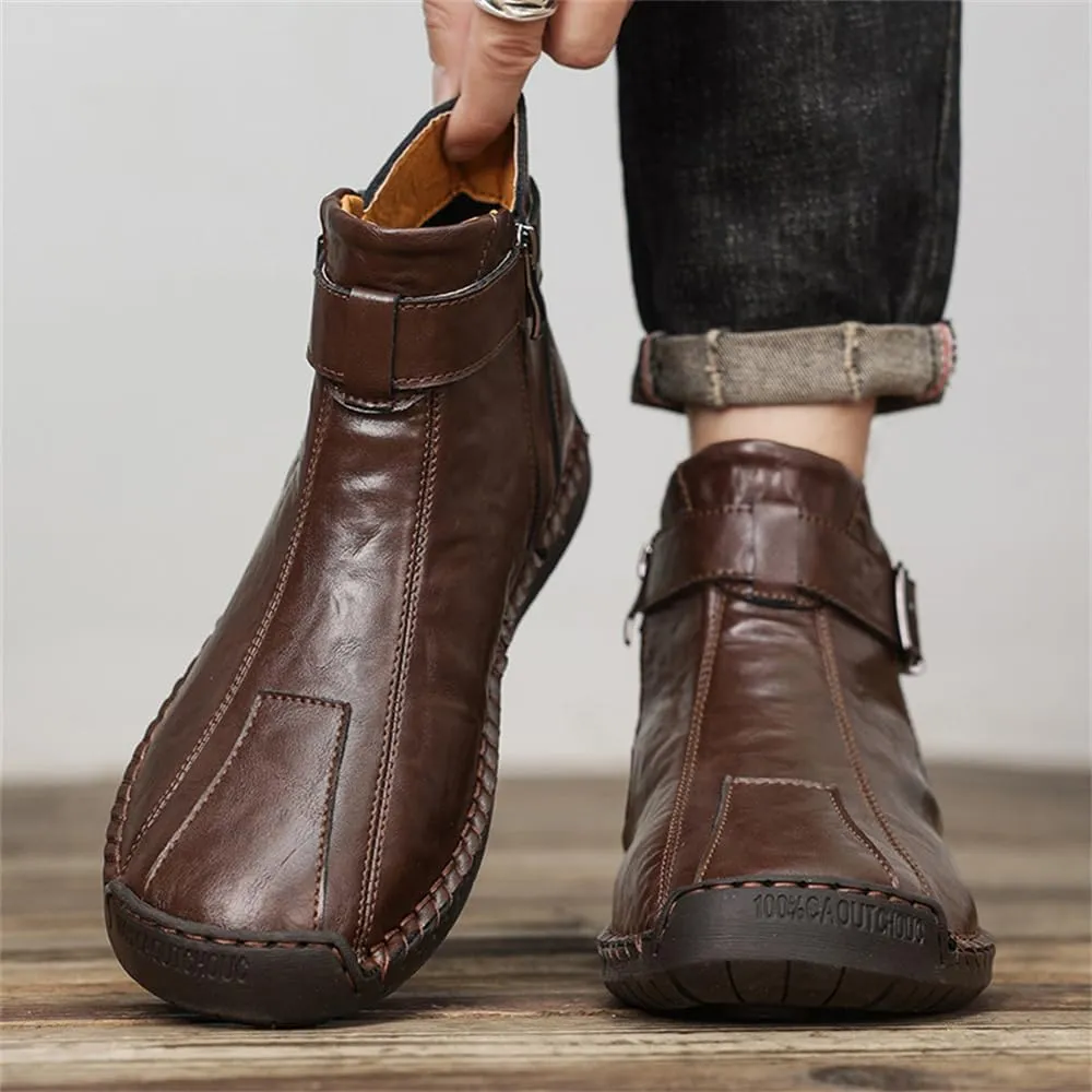 Men's Hiking Boots Waterproof Anti-slip Warm Casual Chukka Boots for Men Men's Fur-Lined Ankle Boots