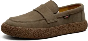 Men's Low Top Vintage Loafers in Suede,Moccasin Slip-on Casual Dress Boat Shoes,Outdoor Wear-Resistant Fine Stitching Loafers