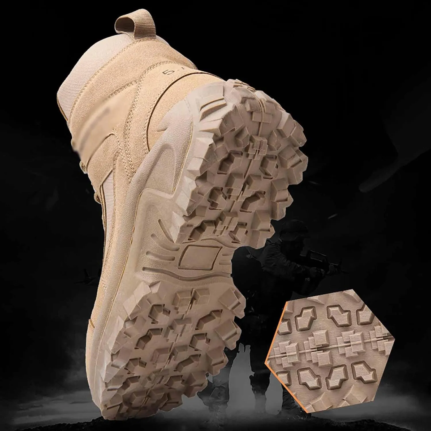 Men's Military Tactical Boots, Durable Combat Boots, Lightweight Work Boots, Military and Tactical Footwear, Waterproof Hiking Work Boots, Men's Tactical Boots, Breathable Desert Boots