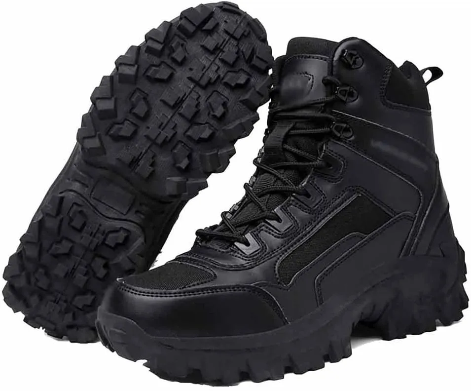 Men's Military Tactical Boots, Durable Combat Boots, Lightweight Work Boots, Military and Tactical Footwear, Waterproof Hiking Work Boots, Men's Tactical Boots, Breathable Desert Boots