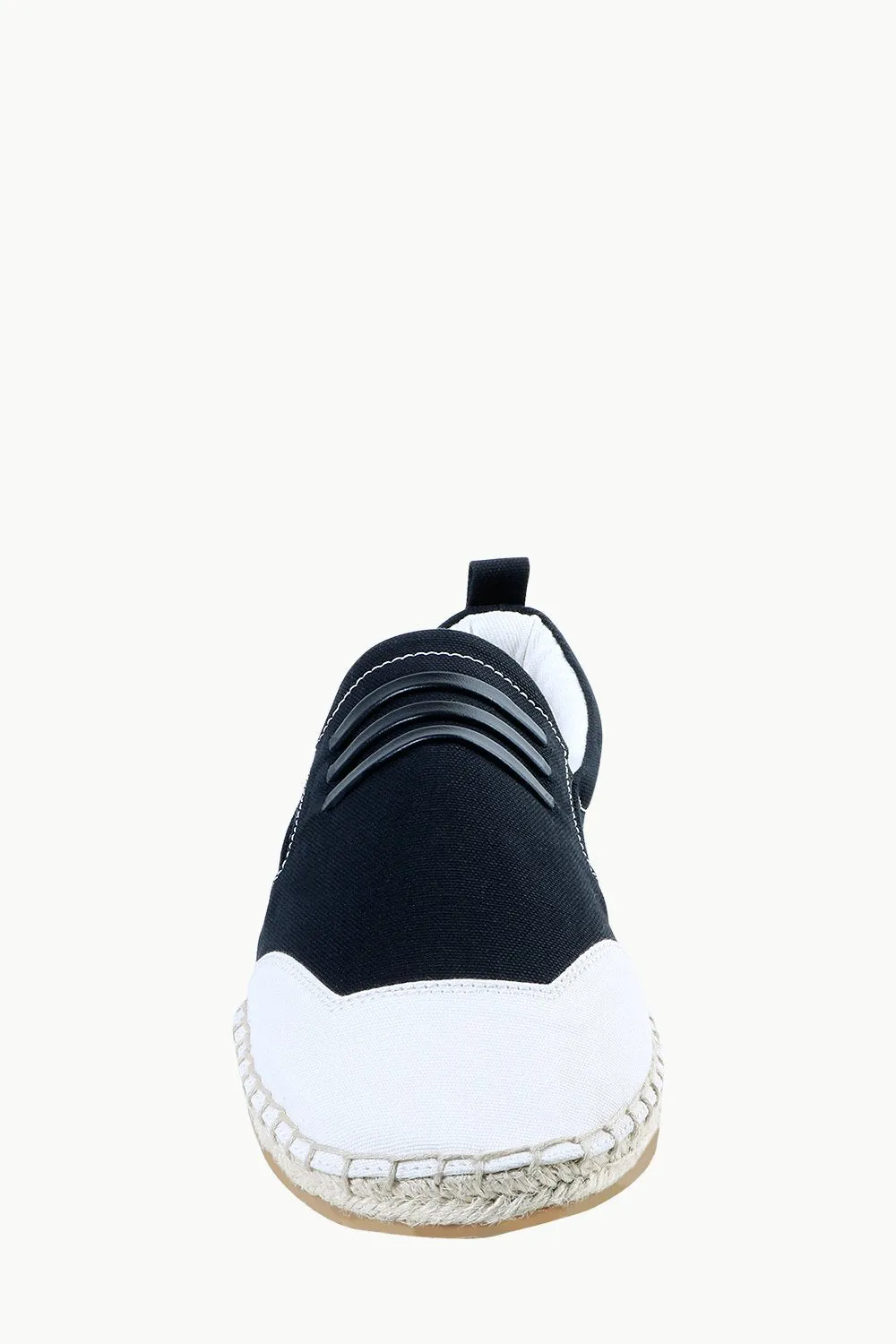 Mens Padded Leather Stripes Espadrilles