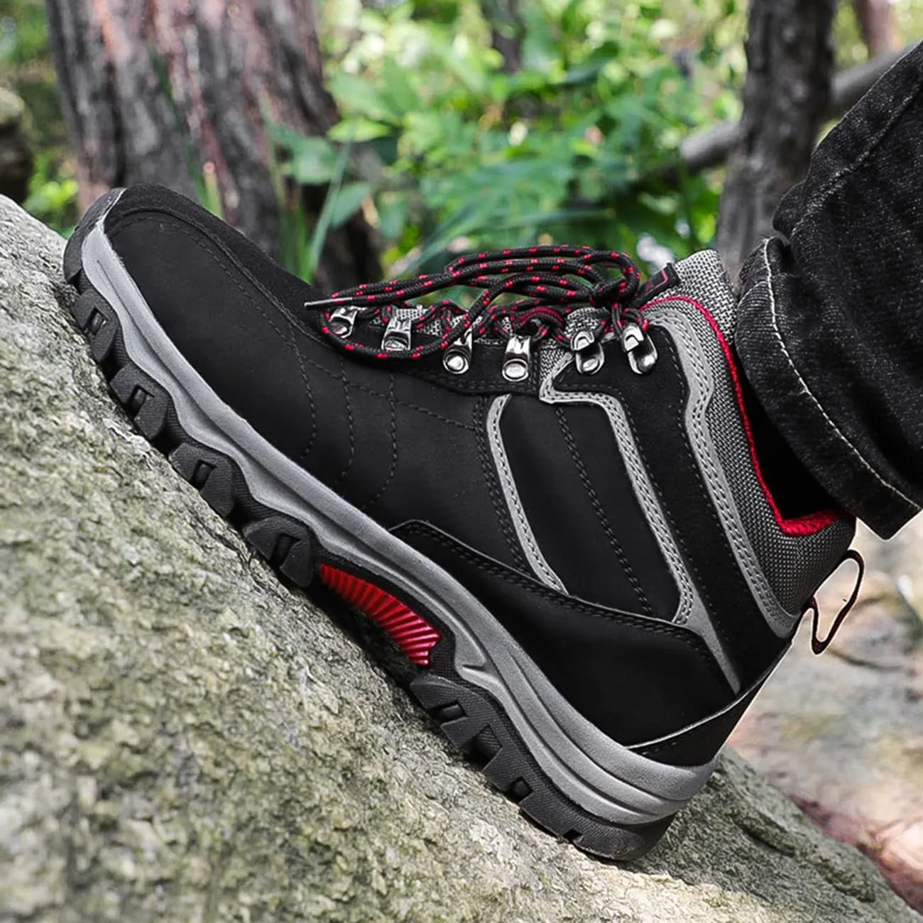 Men's Waterproof Hiking Boots High Top Trekking Hiking Shoes Outdoor Non-Slip Work Boots