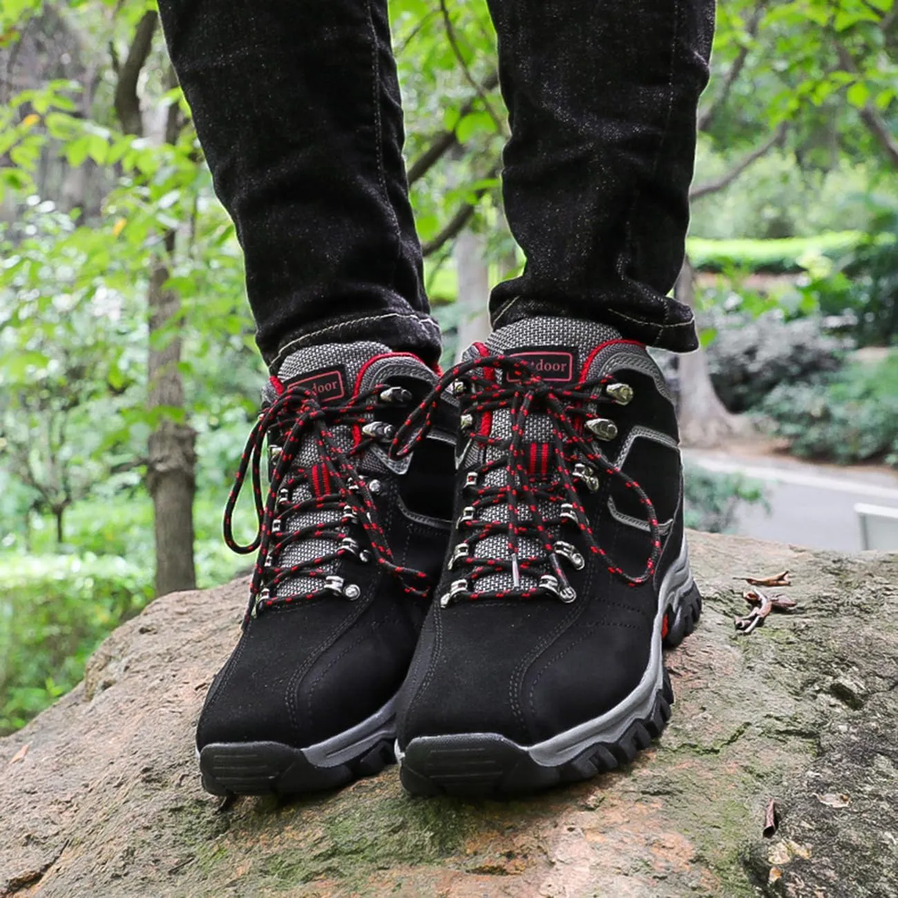 Men's Waterproof Hiking Boots High Top Trekking Hiking Shoes Outdoor Non-Slip Work Boots