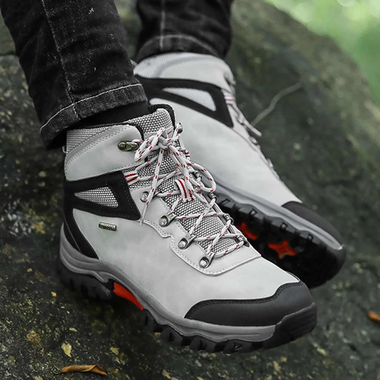 Men's Waterproof Hiking Boots Outdoor Non-Slip Work Boots High Top Trekking Hiking Shoes